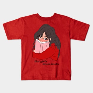 Hot girls reads books Kids T-Shirt